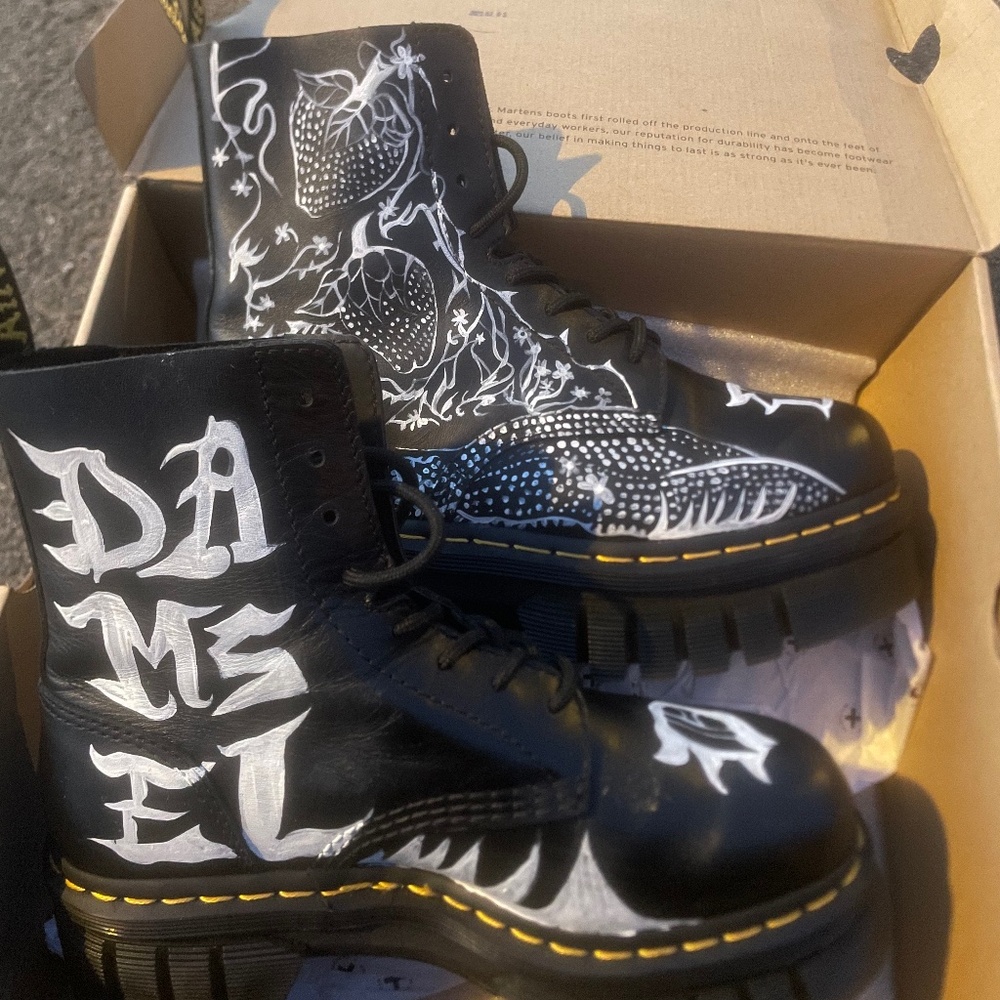 Customized HAND PAINTED Doc Martens boots
